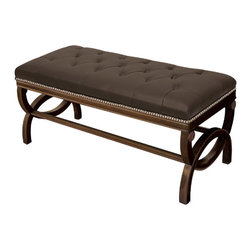 Walker Faux-Leather Bench - Indoor Benches