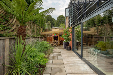 This is an example of a modern garden in Devon.