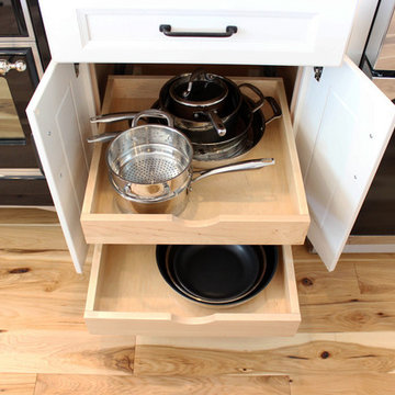 White and Gray Kitchen with Massive Storage Solutions