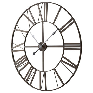 Pender Matte Black Iron 40" Round Wall Clock