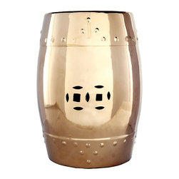 Chinese Garden Stool - Gold - Accent And Garden Stools