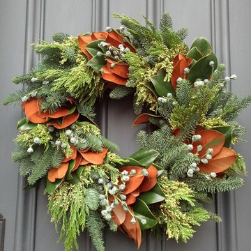 Christmas window boxes in Brooklyn