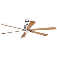 Indoor Ceiling Fans 1 Light Fixtures With Brushed Nickel Steel LED 60" 22 Watts