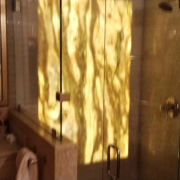 Backlit Onyx Shower wall