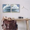 Sublime Outdoor Weather Landscape Cloudy Sky Painting, 2pc, each 17 x 17