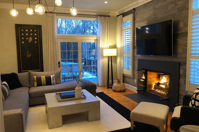 Mid-sized transitional home design photo in Philadelphia