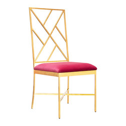 Worlds Away Ashton Gold Pink Dining Chair - Dining Chairs