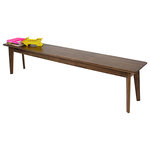ModernCre8ve - The Santa Monica Bench, Mid Century Modern Inspired Walnut Bench, 64"x14"x18" - Solid walnut dining bench with profile to compliment our santa monica dining table, , but you could use as an entryway bench, mudroom, or in your living room or kitchen.