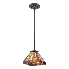 Frank Lloyd Wright Inspired Pendant Lights Houzz 1 Light Standard Bulb Mini Pendant In Vintage Bronze