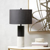 Hampton Hill Fabric Shade Table Lamp With Steel Base, Black/Grey