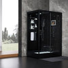 Platinum Anzio Walk-in Steam Shower Sauna Spa w/ jets Smart TV Bluet, Black, Rig