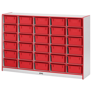 Rainbow Accents 30 Tub Mobile Storage - with Tubs - Red