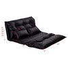Fold-able PU Leather Leisure Floor Sofa Bed With 2 Pillows