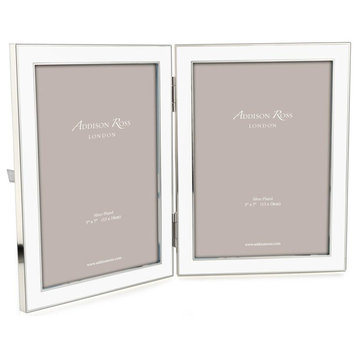 Addison Ross Double White Enamel Picture Frame 5"x7"