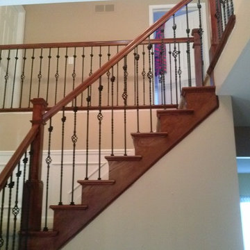Oak rail,spindles & skirt board