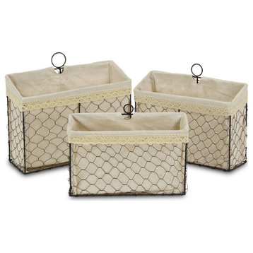 Antoni Set of 3 Lined Wire Organizers