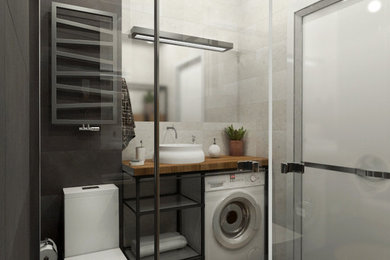 Пример оригинального дизайна: ванная комната в стиле лофт