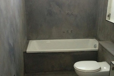 Contemporary decorative concrete bathroom