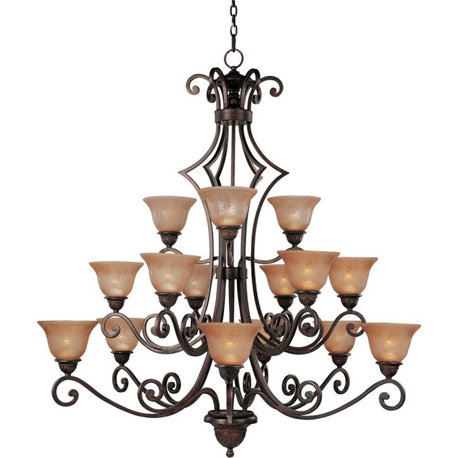 Symphony 15-Light Chandelier, Oil Rubbed Bronze, Screen Amber