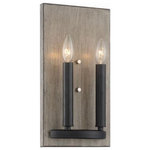 Minka Lavery - Minka Lavery 3872-693 Rawson Ridge, 2 Light Wall Mount - A rustic inspired open steel frame in Aged SilverwRawson Ridge 2 Light Aged Silverwood Coal *UL Approved: YES Energy Star Qualified: n/a ADA Certified: YES  *Number of Lights: 2-*Wattage:60w Medium Base bulb(s) *Bulb Included:No *Bulb Type:Medium Base *Finish Type:Aged Silverwood Coal/Brushed Nickel
