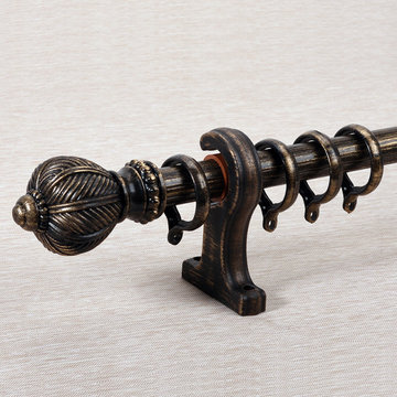 QYR4124 28mm Antique Black White Green Curtain Rod Sets