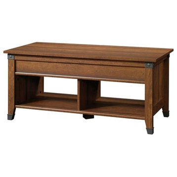 Unique Coffee Table, Lift Top With Hidden Storage Space and Bottom Shelves, Cherry