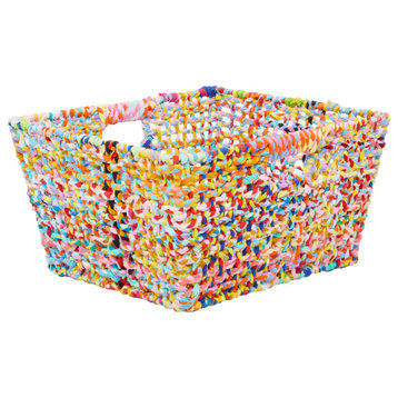 Bohemian Multi Colored Cotton Storage Basket 560572
