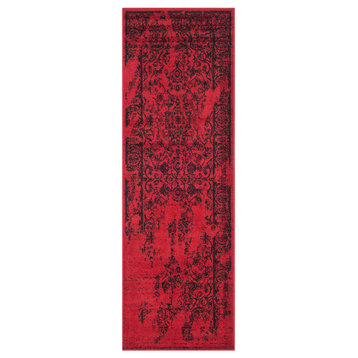 Safavieh Adirondack Collection ADR101 Rug, Red/Black, 2'6"x10'