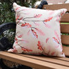 Wild Oak Leaves Floral Print Outdoor Decorative Throw Pillow, Cream, 16"