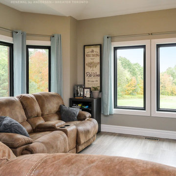 Sensational Family Room with New Black Windows - Renewal by Andersen Greater Tor