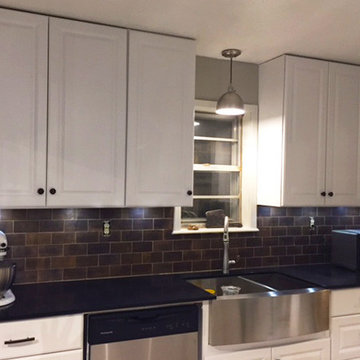 Eden Mosaic Tile Installations: Large Brick Antique Copper Tile