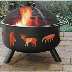 Big Sky Black Wildlife Fire Pit - Fire Pits