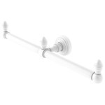 Allied Brass - Waverly Place 2 Arm Guest Towel Holder, Matte White - This elegant wall mount towel holder adds style and convenience to any bathroom decor. The towel holder features two arms to keep a pair of hand towels easily accessible in reach of the sink. Ideally sized for hand towels and washcloths, the towel holder attaches securely to any wall and complements any bathroom decor ranging from modern to traditional, and all styles in between. Made from high quality solid brass materials and provided with a lifetime designer finish, this beautiful towel holder is extremely attractive yet highly functional. The guest towel holder comes with the 12 inch bar, a wall bracket with finial, two matching end finials, plus the hardware necessary to install the holder.
