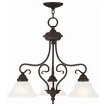Livex Lighting - Livex Lighting 6133-07 Coronado - 3 Light Chandelier in Coronado Style - 24 Inch - Classic bronze three light chandelier paired withCoronado 3 Light Cha Bronze White AlabastUL: Suitable for damp locations Energy Star Qualified: n/a ADA Certified: n/a  *Number of Lights: 3-*Wattage:100w Medium Base bulb(s) *Bulb Included:No *Bulb Type:Medium Base *Finish Type:Bronze