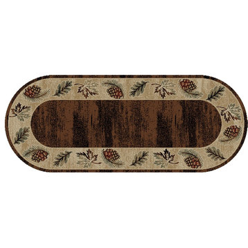 American Destination Cumberland Brown Lodge Accent Rug 2'2"x5'3" Oval