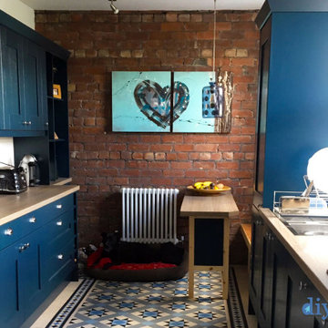 An Innova Malton Cornflower Blue Shaker Kitchen - Real Customer Kitchens 2023