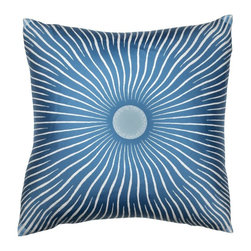 Blue "Soleil" Herm&egrave;s Silk Scarf Pillow - Decorative Pillows