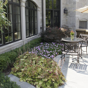 Full Landscape with Patio, Outdoor Kitchen, Stone Driveway and Planting