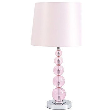 Ashley Furniture Letty Crystal Table Lamp in Pink
