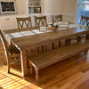Hardwood Farm Table With Jointed Top, Tobacco Finish, 108"x42"x30"