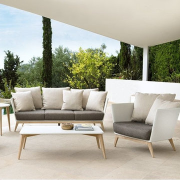 Arc Wicker and Teak Sofa and Chair Collection
