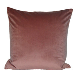 Dark Blush Velvet Throw Pillow - Decorative Pillows