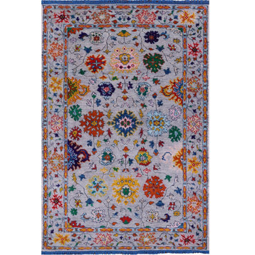 Turkish Oushak Hand Knotted Wool Rug 5' 3" X 7' 10" - Q15714