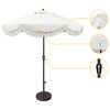 7.5' Surfside Patio Umbrella With Fiberglass Ribs and White Fringe, Buttercup
