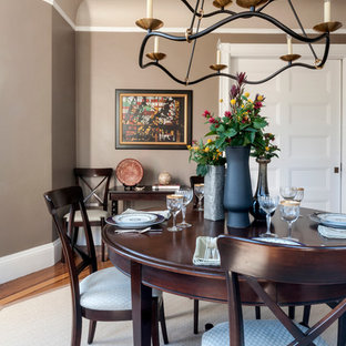 75 Most Popular Traditional Dining Room with Brown Walls Design Ideas ...
