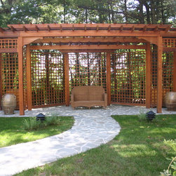 Pergola with Privacy Lattice - Pergolas
