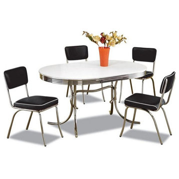 At the Hop Retro Dinette Set, Black Chairs