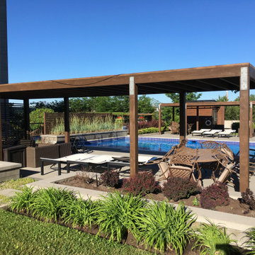 Modern pergola and privacy walls