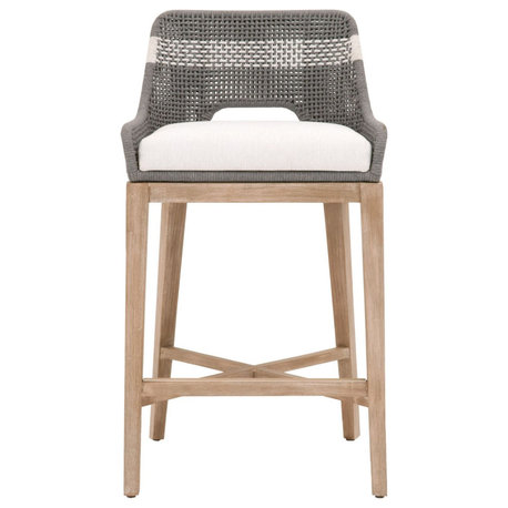 Essentials For Living Woven Tapestry Barstool, Natural Gray Mahogany