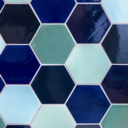 Large Hexagon Tile - Tranquil Blues - Tile